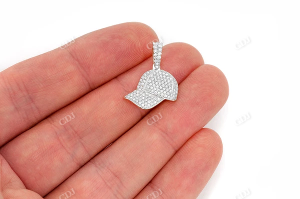 0.50CTW Cluster Diamond Ballcap White Gold Pendant customdiamjewel