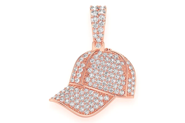 0.50CTW Cluster Diamond Ballcap White Gold Pendant customdiamjewel