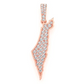0.40CTW Gold Israel Palestine Country Diamond Pendant customdiamjewel