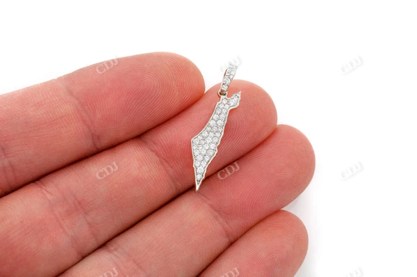 0.40CTW Gold Israel Palestine Country Diamond Pendant customdiamjewel