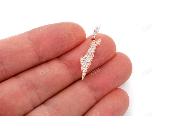 0.40CTW Gold Israel Palestine Country Diamond Pendant customdiamjewel