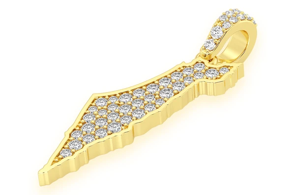 0.40CTW Gold Israel Palestine Country Diamond Pendant customdiamjewel