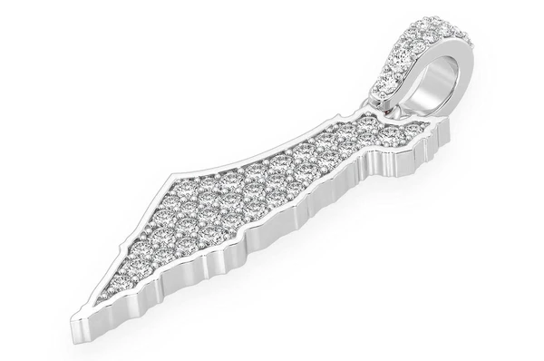 0.40CTW Gold Israel Palestine Country Diamond Pendant customdiamjewel