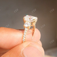 Elongated Cushion Cut Moissanite Side Round Cut Engagement Ring  customdiamjewel   
