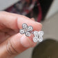 Clover Style Stud Moissanite Flower Earrings  customdiamjewel   
