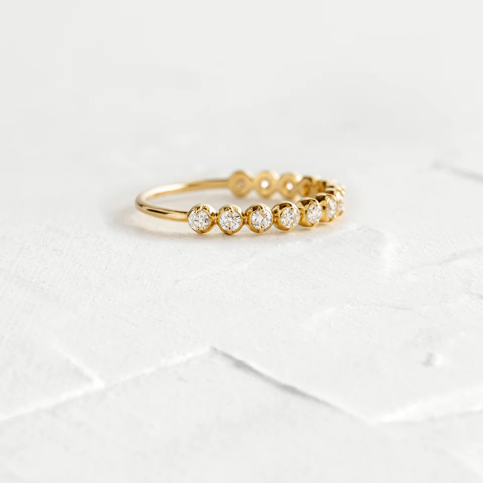 0.39CTW Round Lab Grown Diamond Half Eternity Wedding Band  customdiamjewel   