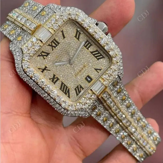 Customized Diamond Men's Luxury Cartier Watch customdiamjewel