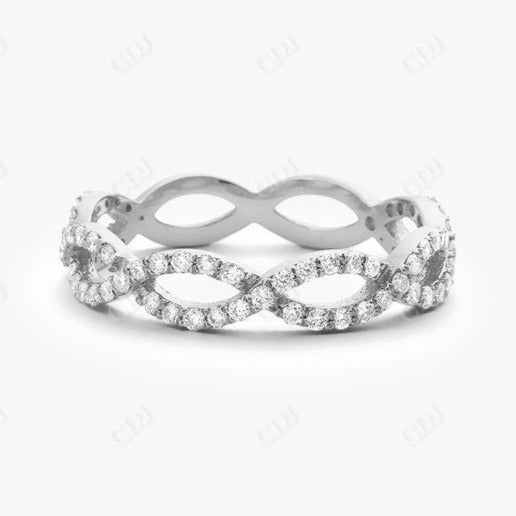 0.52CTW Lab Grown Diamond Infinity Wedding Band  customdiamjewel 10KT White Gold VVS-EF
