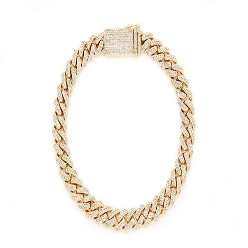Micro Pave Diamond Miami Cuban Link Bracelet  customdiamjewel   