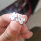 Clover Style Stud Moissanite Flower Earrings  customdiamjewel   