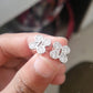 Clover Style Stud Moissanite Flower Earrings  customdiamjewel   