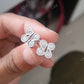 Clover Style Stud Moissanite Flower Earrings  customdiamjewel   