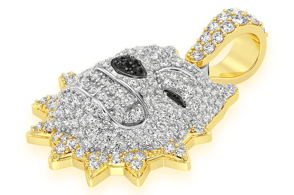White Gold Pitbull Diamond Pendant customdiamjewel