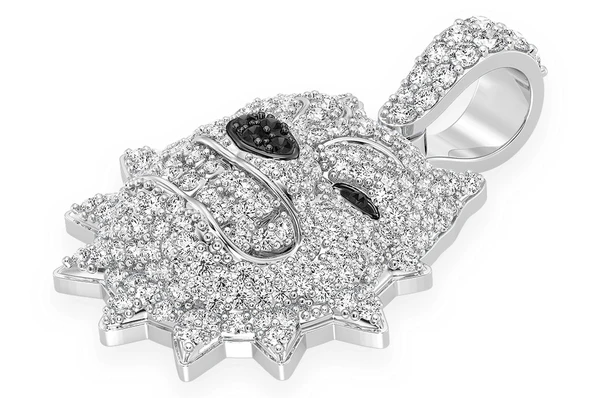 White Gold Pitbull Diamond Pendant customdiamjewel