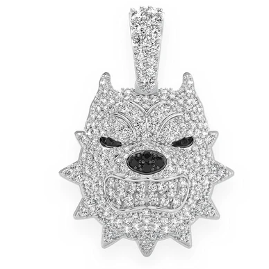 White Gold Pitbull Diamond Pendant customdiamjewel