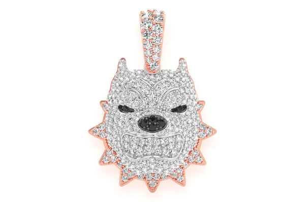 White Gold Pitbull Diamond Pendant customdiamjewel