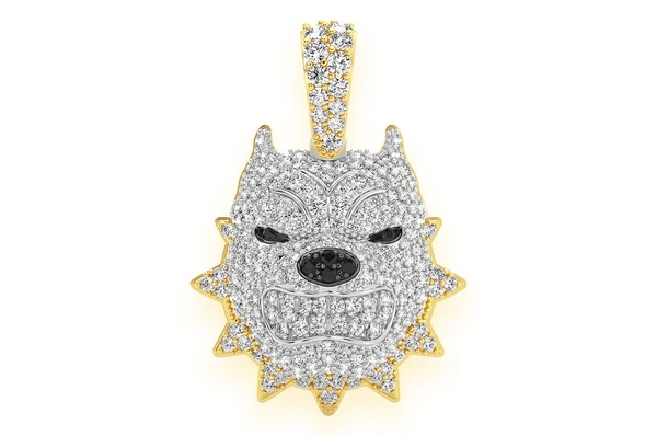 White Gold Pitbull Diamond Pendant customdiamjewel