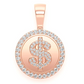 1.00CTW Dollar Sign Circle White Gold Pendant customdiamjewel