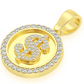 1.00CTW Dollar Sign Circle White Gold Pendant customdiamjewel