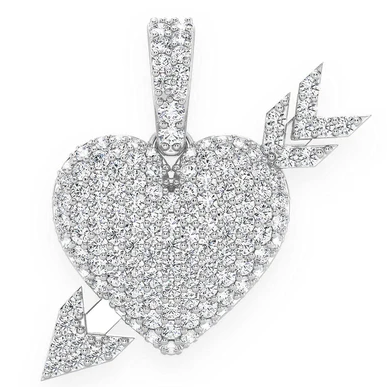 0.50CTW Cluster Diamond Heart & Arrow Gold Pendant customdiamjewel