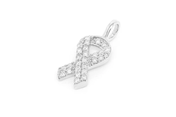 0.25CTW Diamond Awareness Ribbon Gold Pendant customdiamjewel