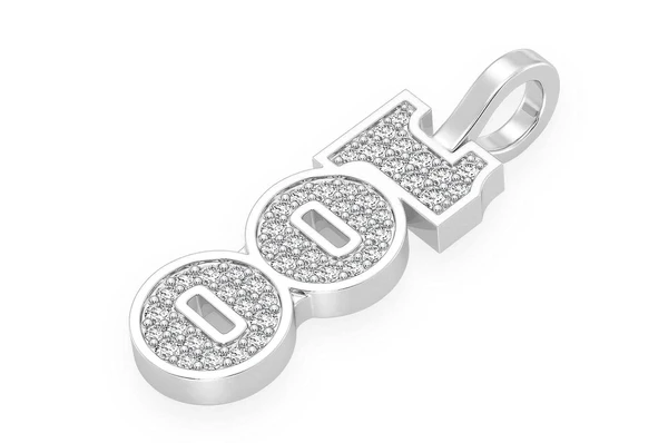 0.33CTW $100 Bill Number Gold Iced Out Pendant customdiamjewel