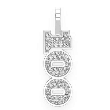 0.33CTW $100 Bill Number Gold Iced Out Pendant customdiamjewel