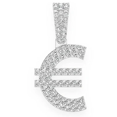 0.45CTW Euro Currency Symbol Gold Hip Hop Pendant customdiamjewel