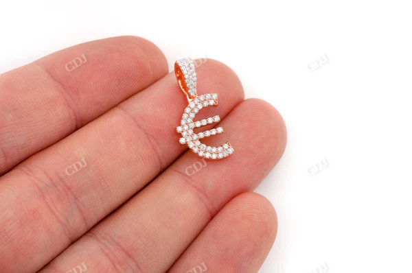 0.45CTW Euro Currency Symbol Gold Hip Hop Pendant customdiamjewel
