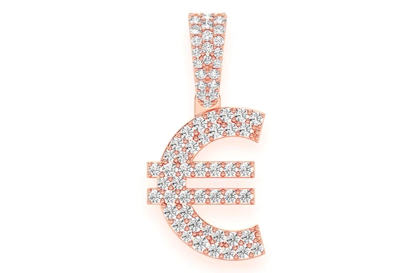 0.45CTW Euro Currency Symbol Gold Hip Hop Pendant customdiamjewel