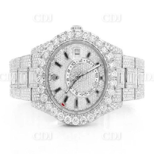 Hip Hop Rolex Stainless Steel Diamond Wrist Watch(28.00CTW)  customdiamjewel   