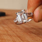 3.00CT Emerald Cut Three Stone Moissanite Engagement Ring