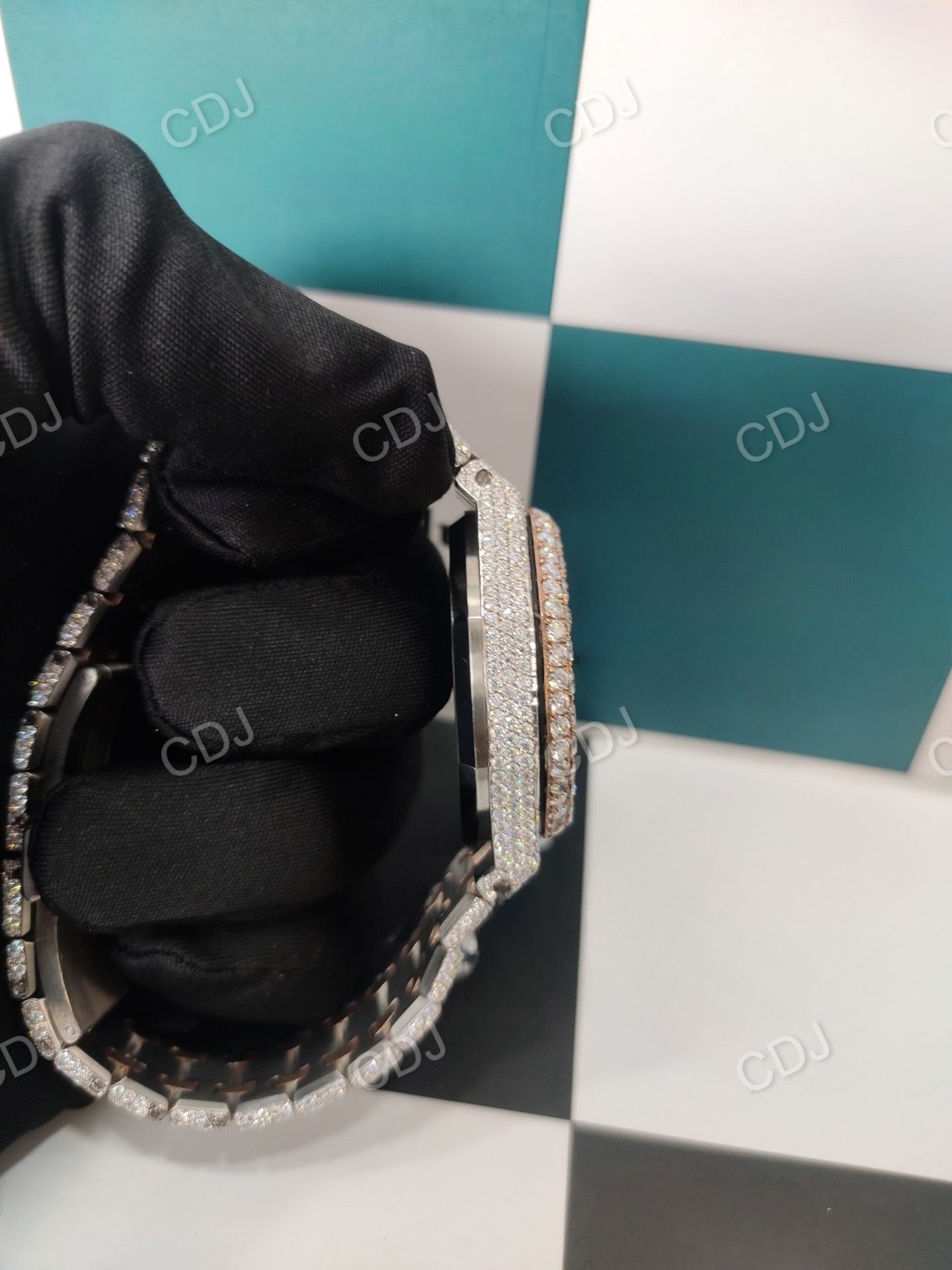 Rose White AP Regular Belt Swiss Movement Watch customdiamjewel