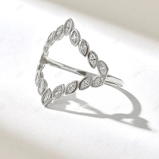 0.36CTW Marquise Bezel Split Shank Lab Grown Diamond Ring  customdiamjewel 10KT White Gold VVS-EF
