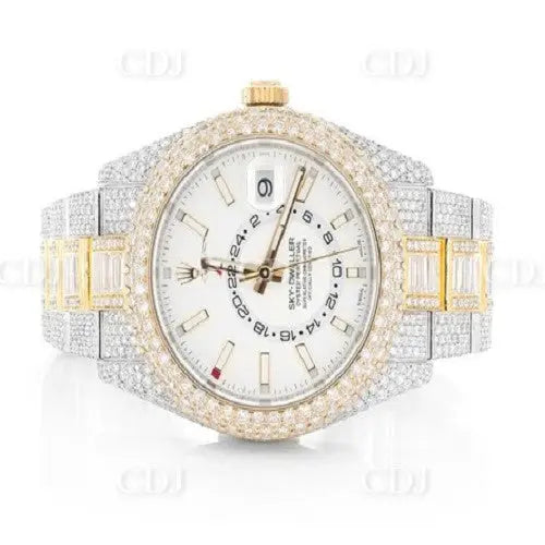 Two Tone High Quality Iced Out Rolex Diamond Watch customdiamjewel