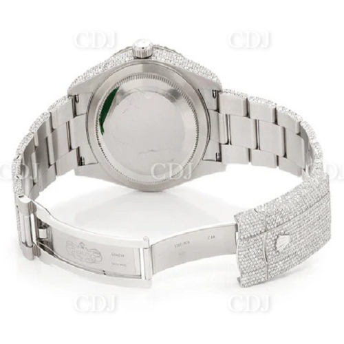 Black Dial Round Diamond Rolex Hip Hop Wrist Watch (24.00CTW)