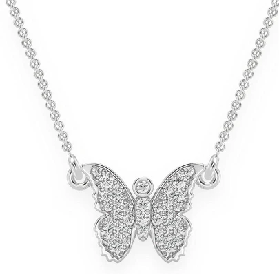 0.20CTW Butterfly Emoji Diamond Necklace  customdiamjewel   
