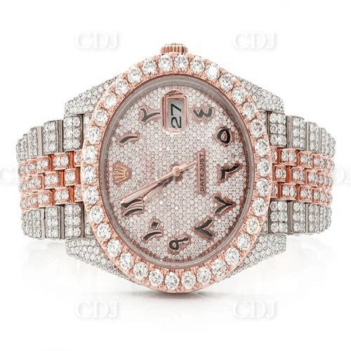 Hip Hop Iced Out Two Tone Bling Diamond Watch. ( 19.61CTW)  customdiamjewel   