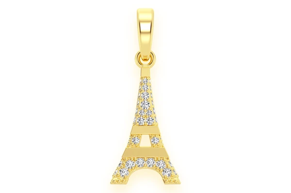 0.33CTW Diamond Eiffel Tower Pendant  customdiamjewel   