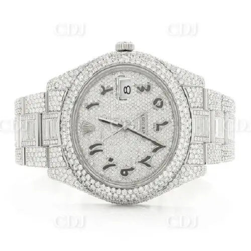 Rolex 41MM Stainless Steel Bezel Man's Watch At Wholesale Price (23.29CTW) customdiamjewel