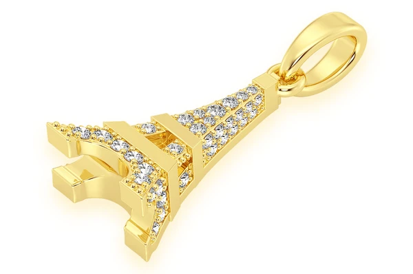 0.33CTW Diamond Eiffel Tower Pendant  customdiamjewel   