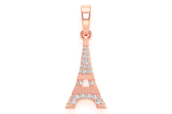 0.33CTW Diamond Eiffel Tower Pendant  customdiamjewel   
