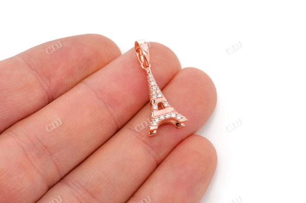 0.33CTW Diamond Eiffel Tower Pendant  customdiamjewel   