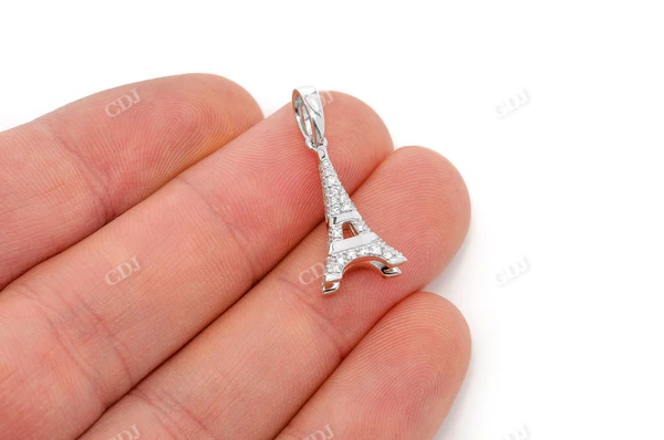 0.33CTW Diamond Eiffel Tower Pendant  customdiamjewel   