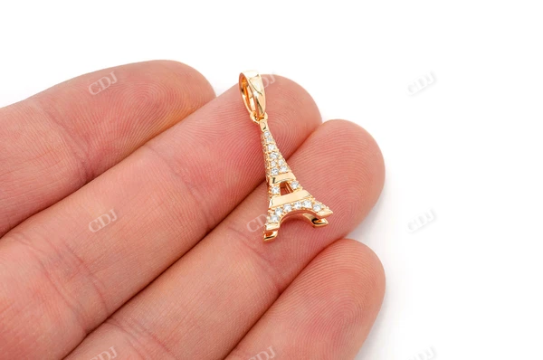 0.33CTW Diamond Eiffel Tower Pendant  customdiamjewel   
