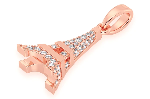 0.33CTW Diamond Eiffel Tower Pendant  customdiamjewel   