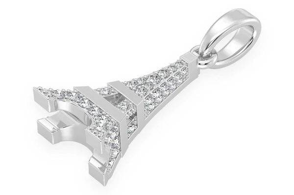 0.33CTW Diamond Eiffel Tower Pendant  customdiamjewel   