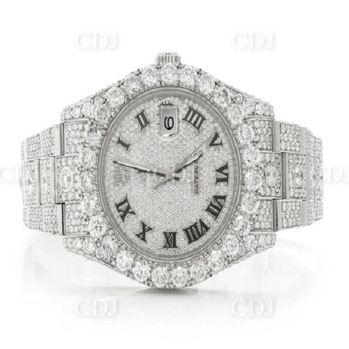 Stainless Steel Rolex Round Diamond Watch (29.34CTW)  customdiamjewel   