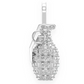 Diamond Grenade White Gold Iced Out Pendant customdiamjewel