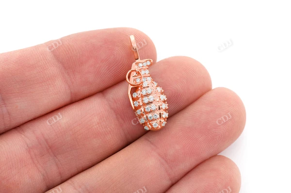 Diamond Grenade White Gold Iced Out Pendant customdiamjewel
